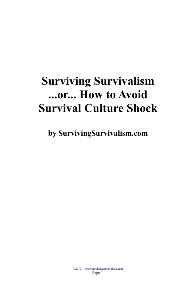 Surviving Survivalism cover