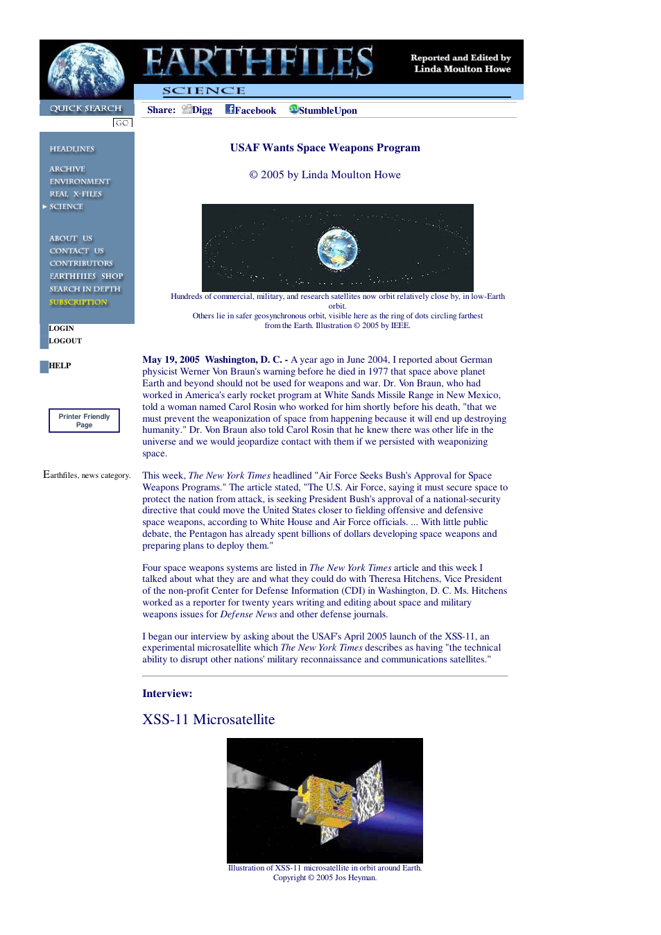 05 19 2005 USAF Wants Space Weapons Program cover