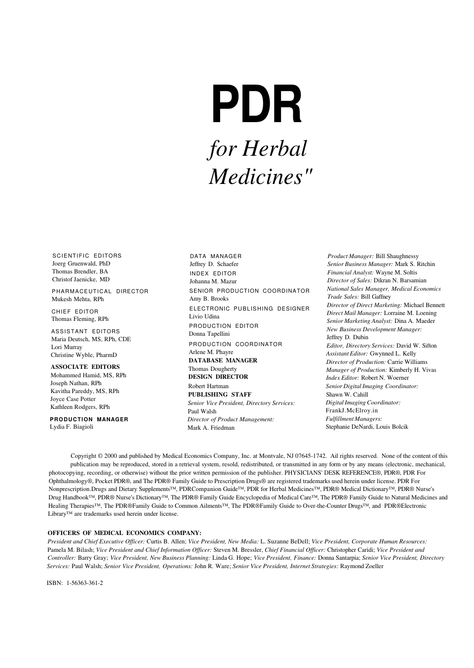 PDR for Herbal Medicines (Thomas Fleming) (z-lib.org) cover