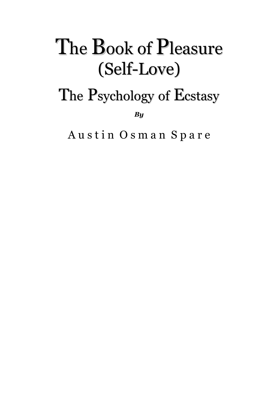 The Book Of Pleasure - A O Spare cover