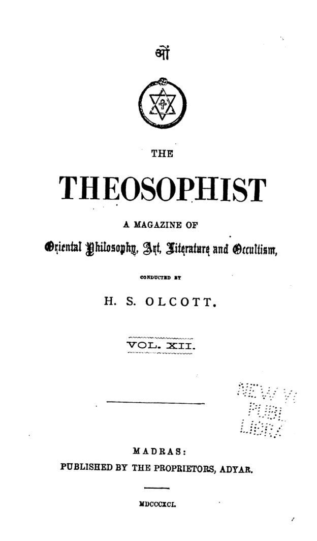 The Vampire - The Theosophist cover