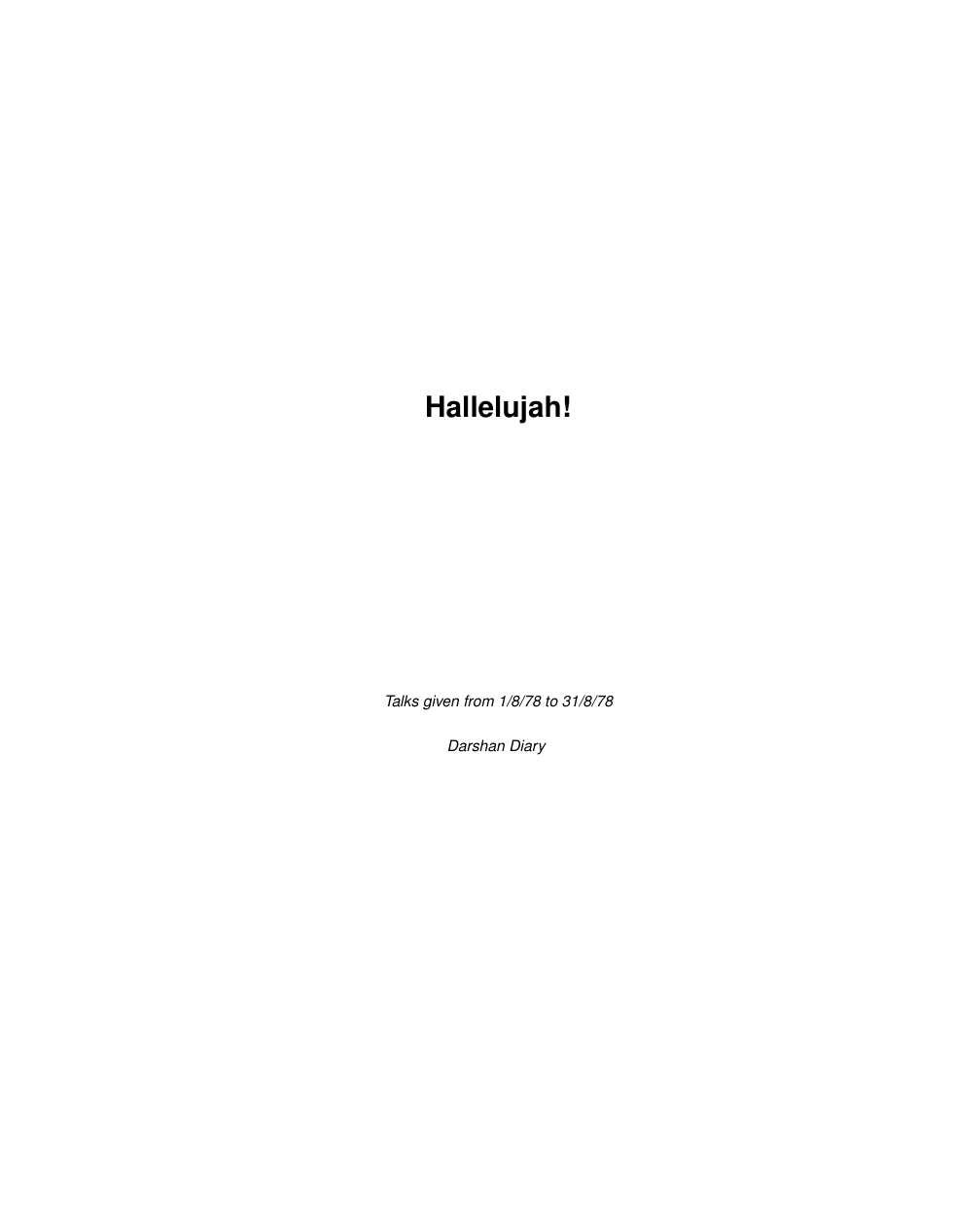 Hallelujah! cover