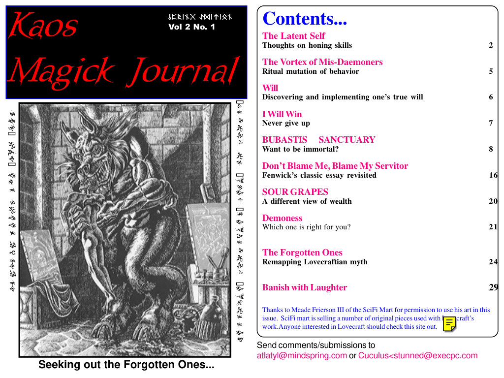 Kaos Magick Journal 1999 cover