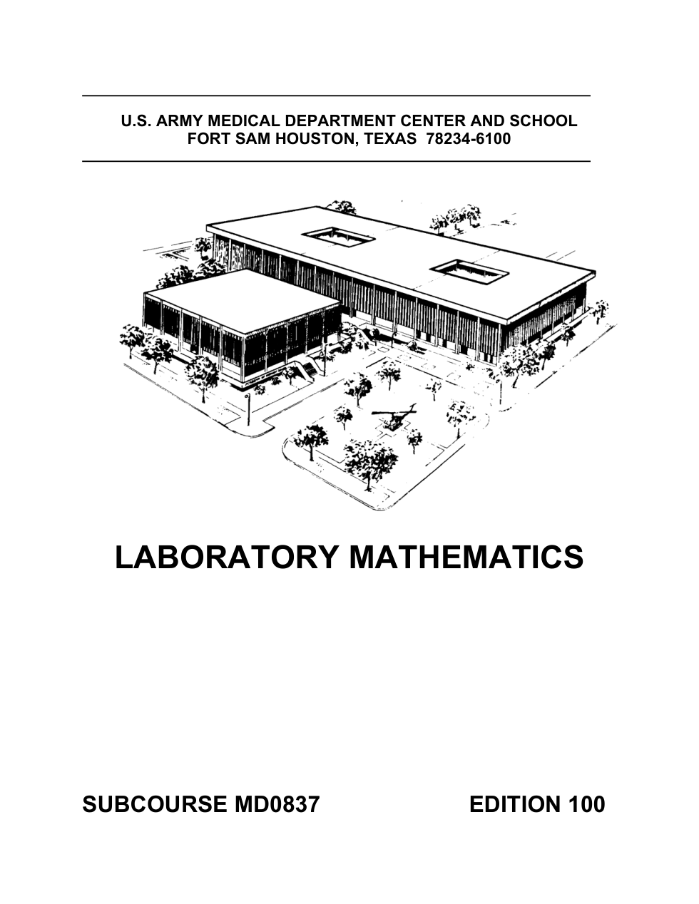 ARMY Medical - Laboratory Mathematics 182 pages cover