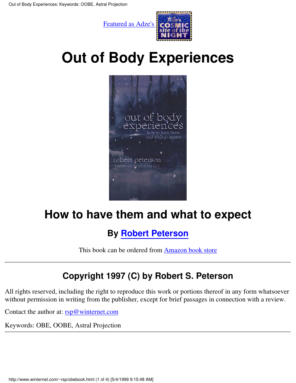 Robert Peterson - Out of Body Experiences cover
