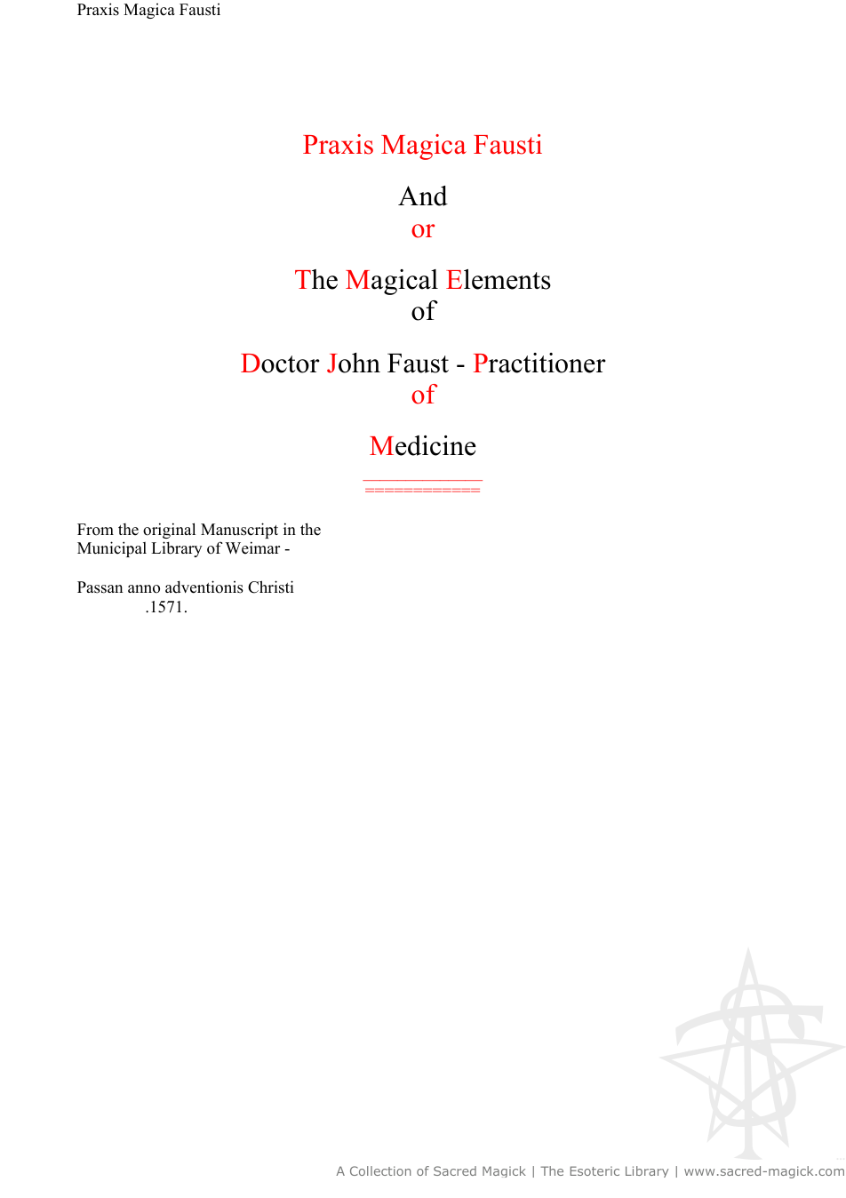 praxis magica fausti cover