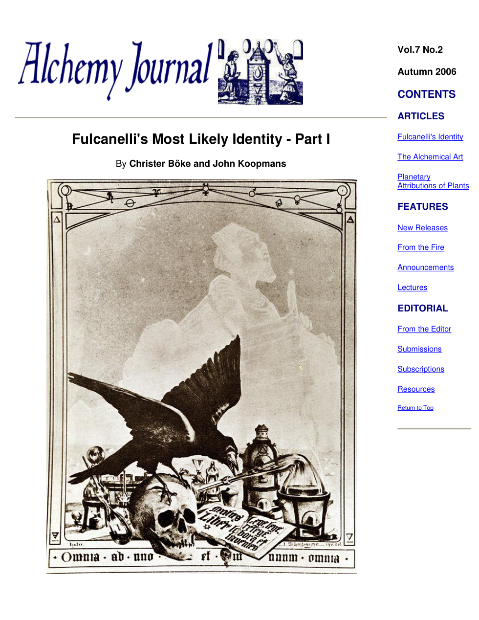Alchemy Journal Vol.7 No.2 cover