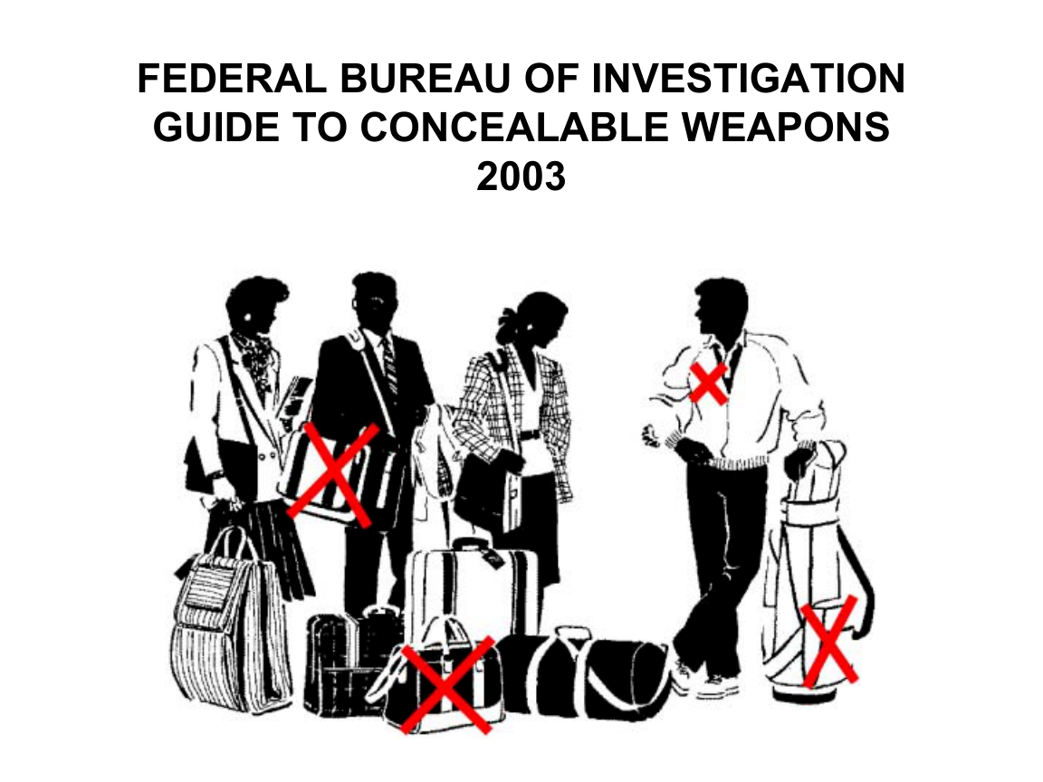 FBI - Guide to Conceallable Weapons 2003 89 pages cover