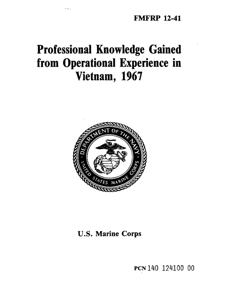 FMFRP 12-41 Professional Knowledge Gained from Operational Experience in Vietnam, 1967 cover