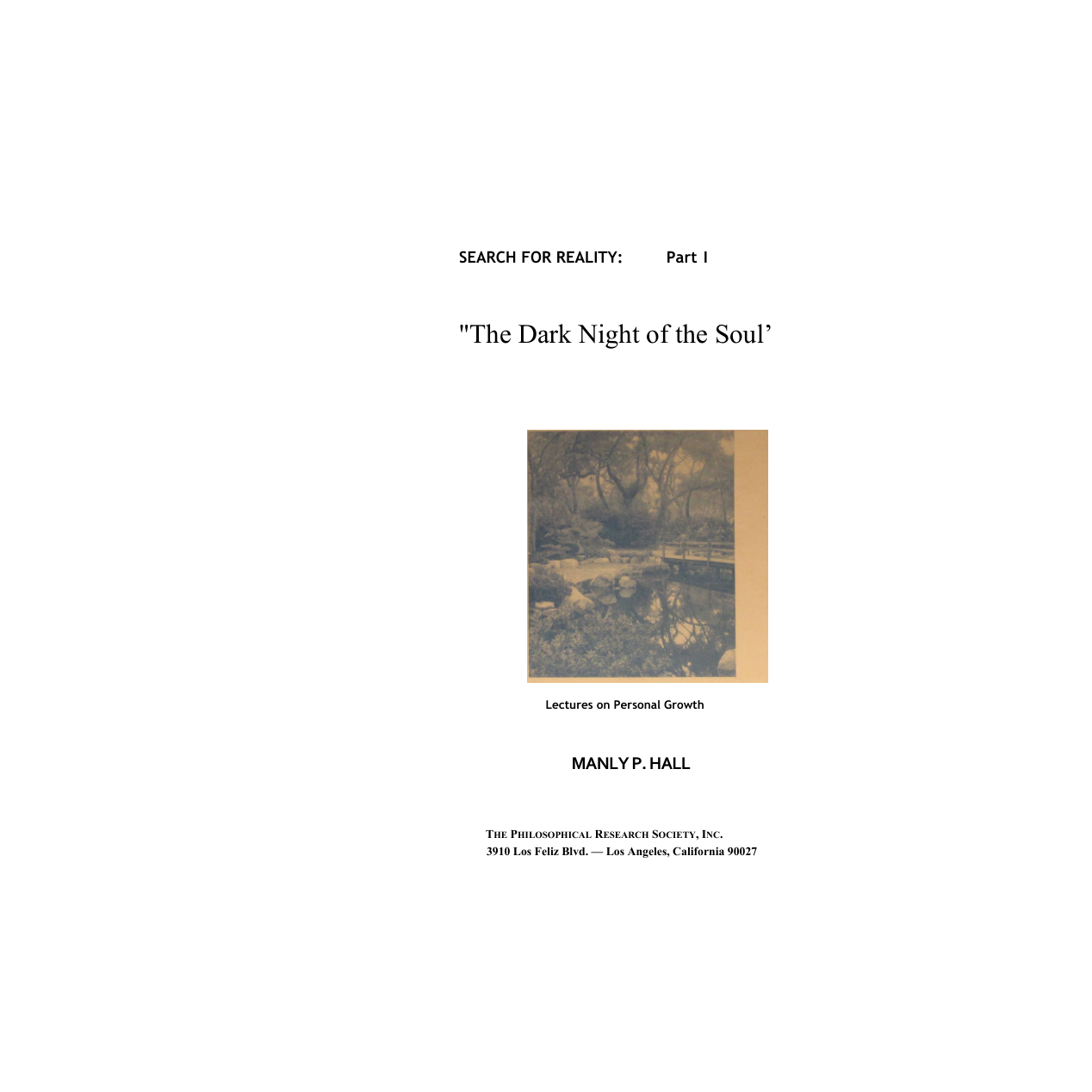 Manly P Hall - Dark Night Of The Soul cover