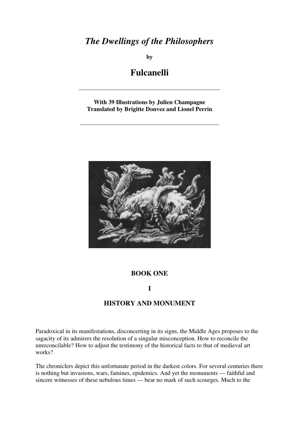 Fulcanelli - The Dwellings of the Philosophers cover