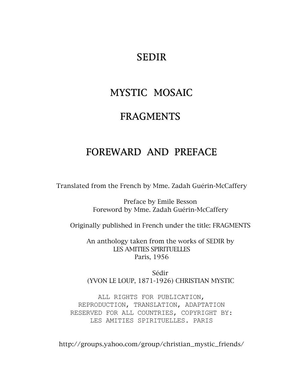 Mystic Mosaic - Paul Sedir-full cover