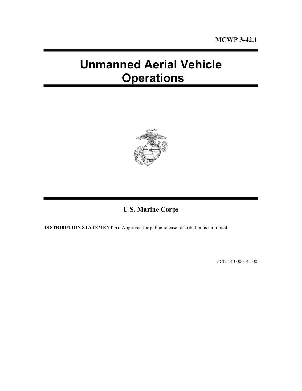 MCWP 3-42.1 Unmanned Aerial Vehicle Operations cover