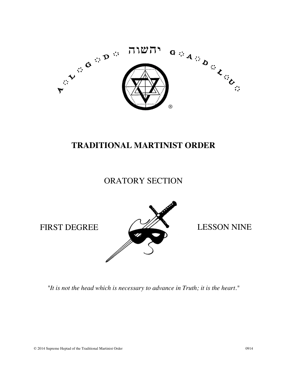 First Degree Lesson 9-09212014 cover