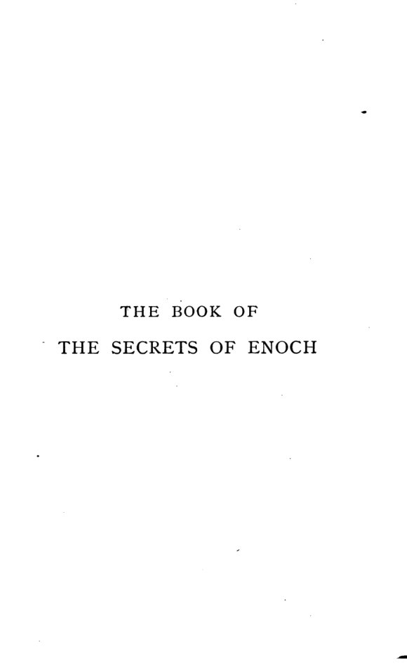 W.R Morfill - Book of The Secrets of Enoch cover
