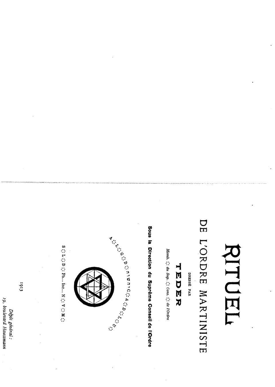 Teder - Rituel de l'Ordre Martiniste cover
