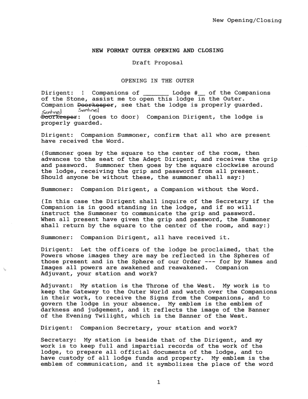 1994 Draft Opening in the Outer cover