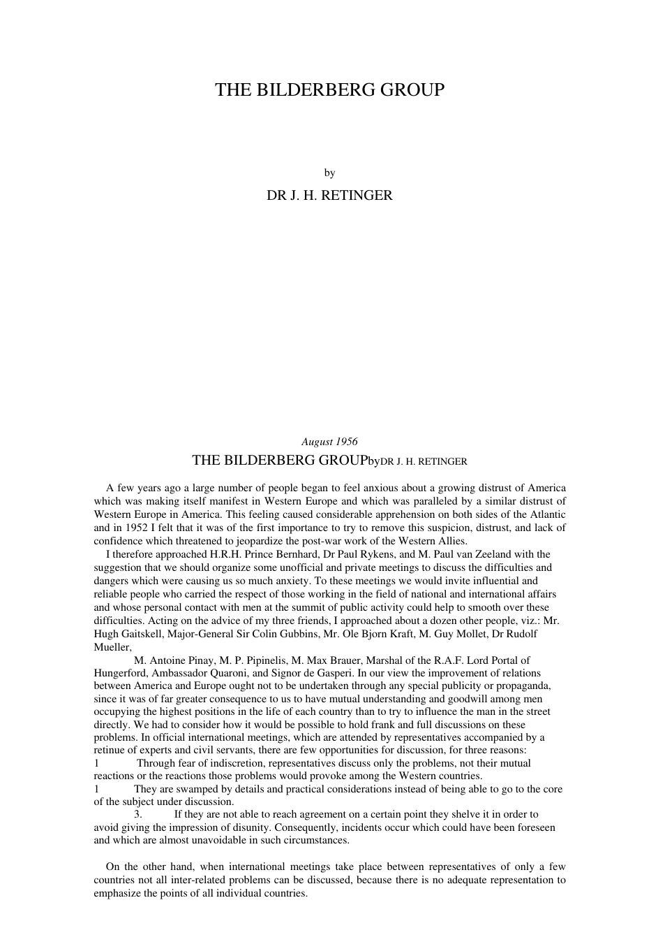 Bilderberg History from 1956 cover