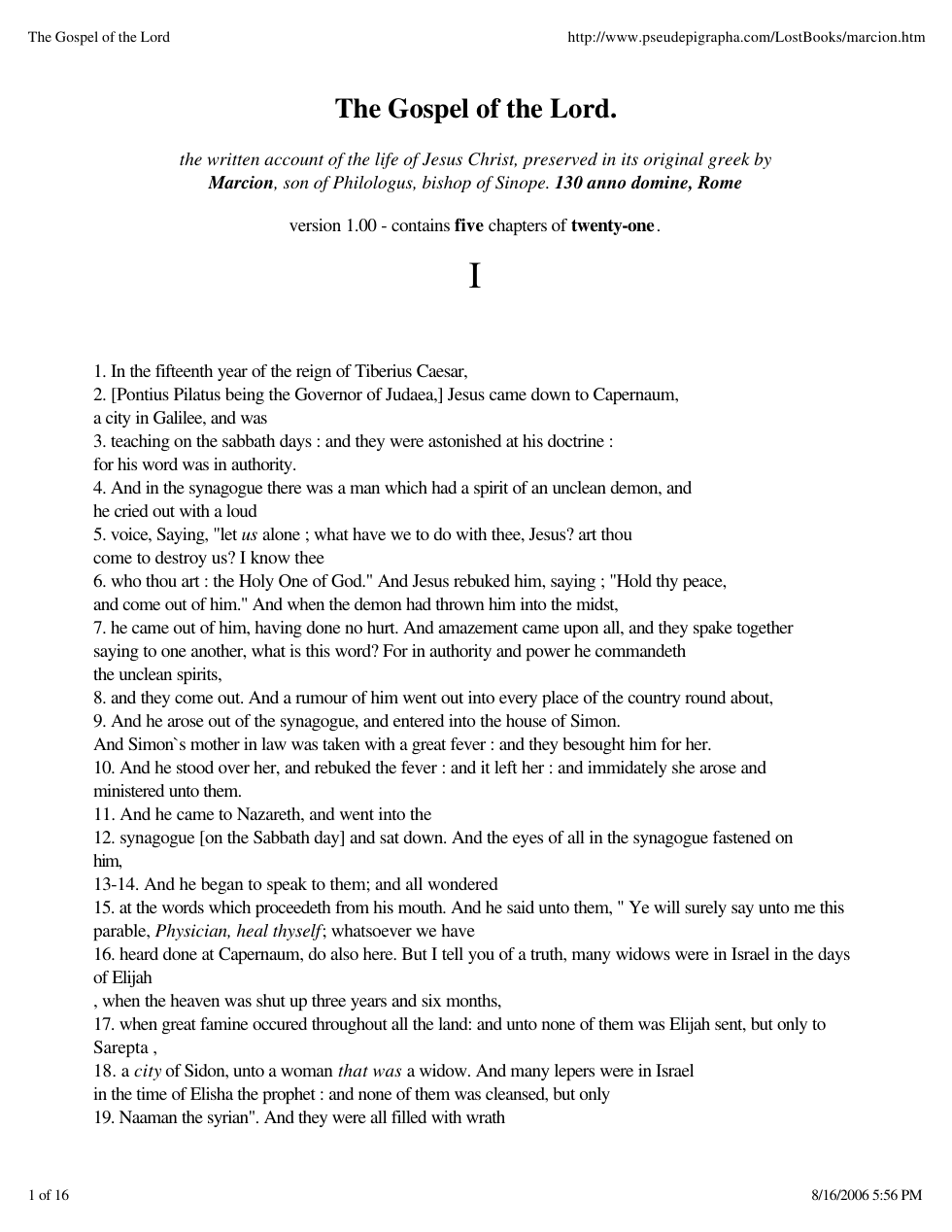 Gospel of the Lord cover