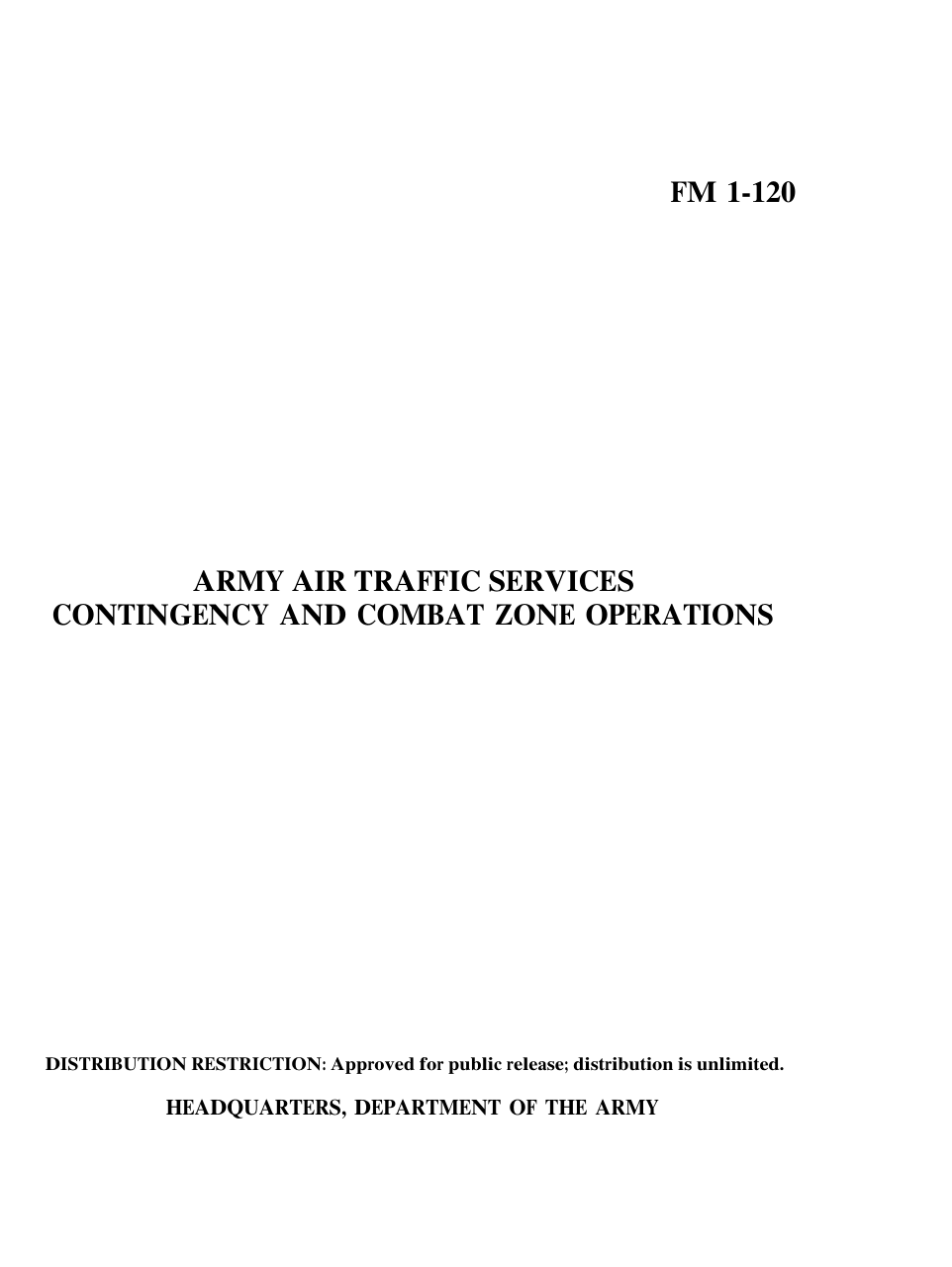 ARMY ATC Contingency & Combat Zone Ops 1995 62 pages cover