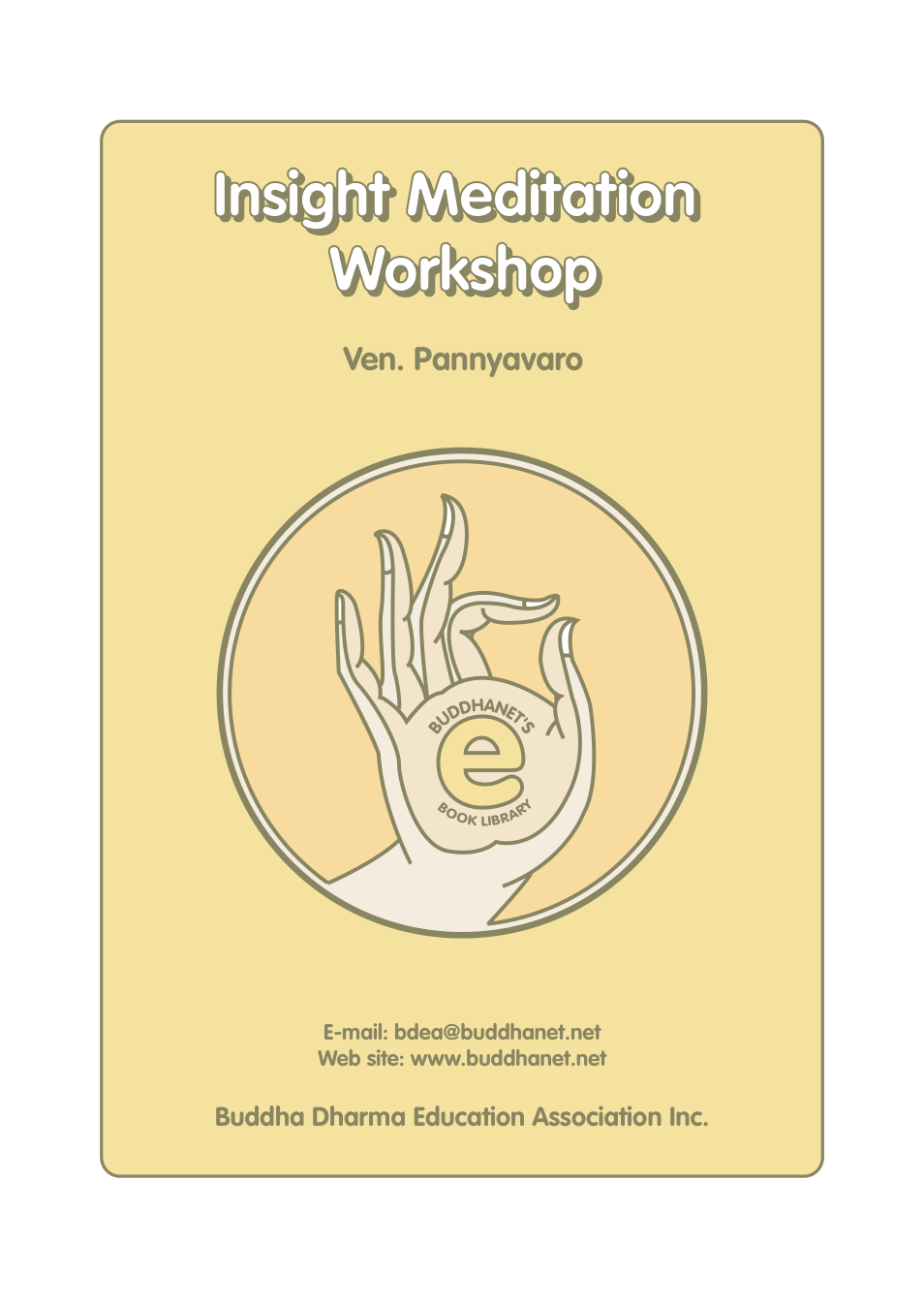 Insight Meditation Workshop Online — Ven. Pannyavaro cover