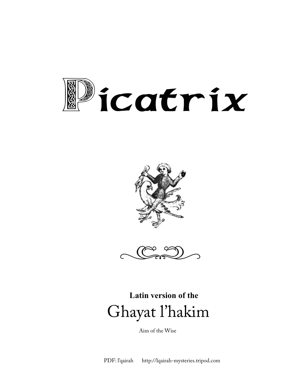 Latin Picatrix cover