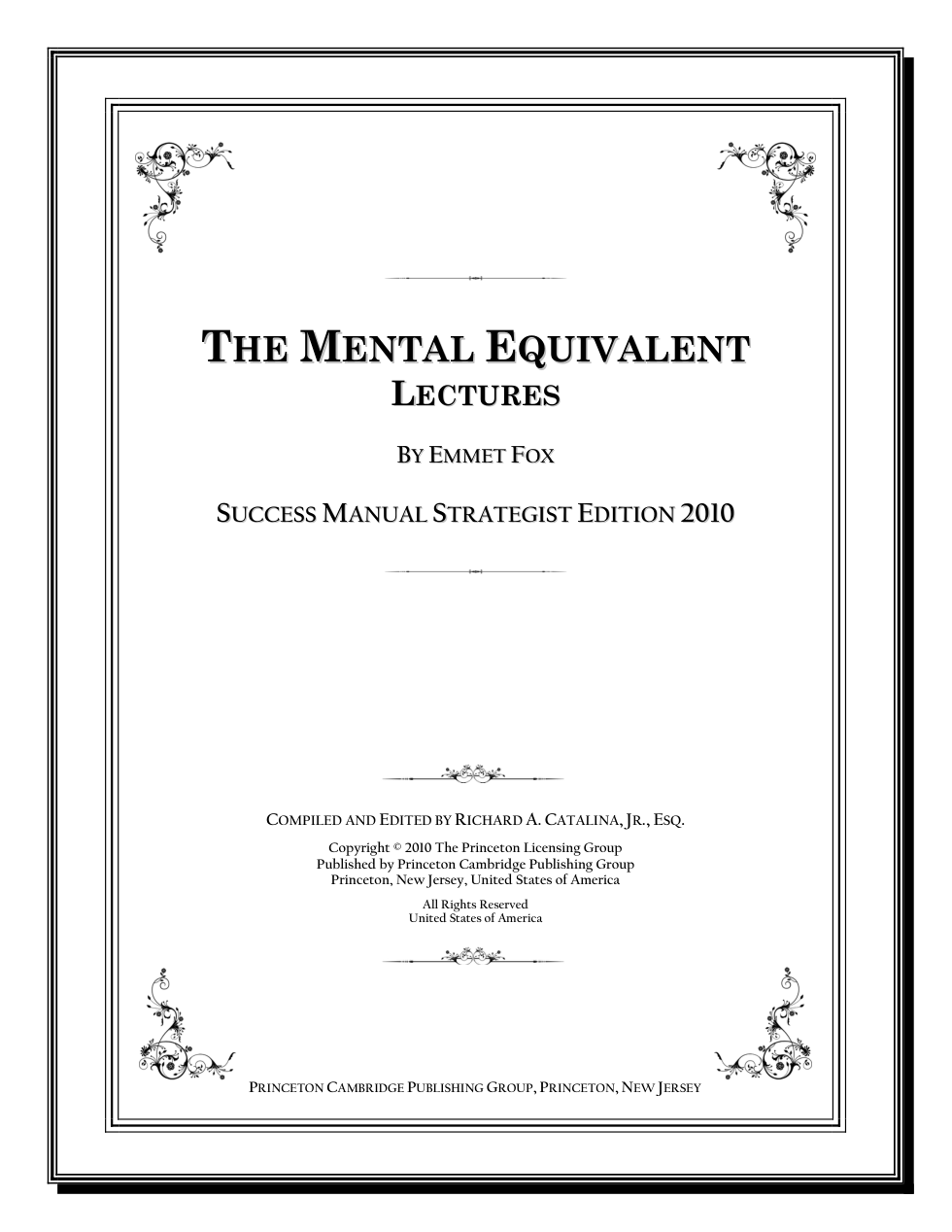 Emmet Fox - The Mental Equivalent cover