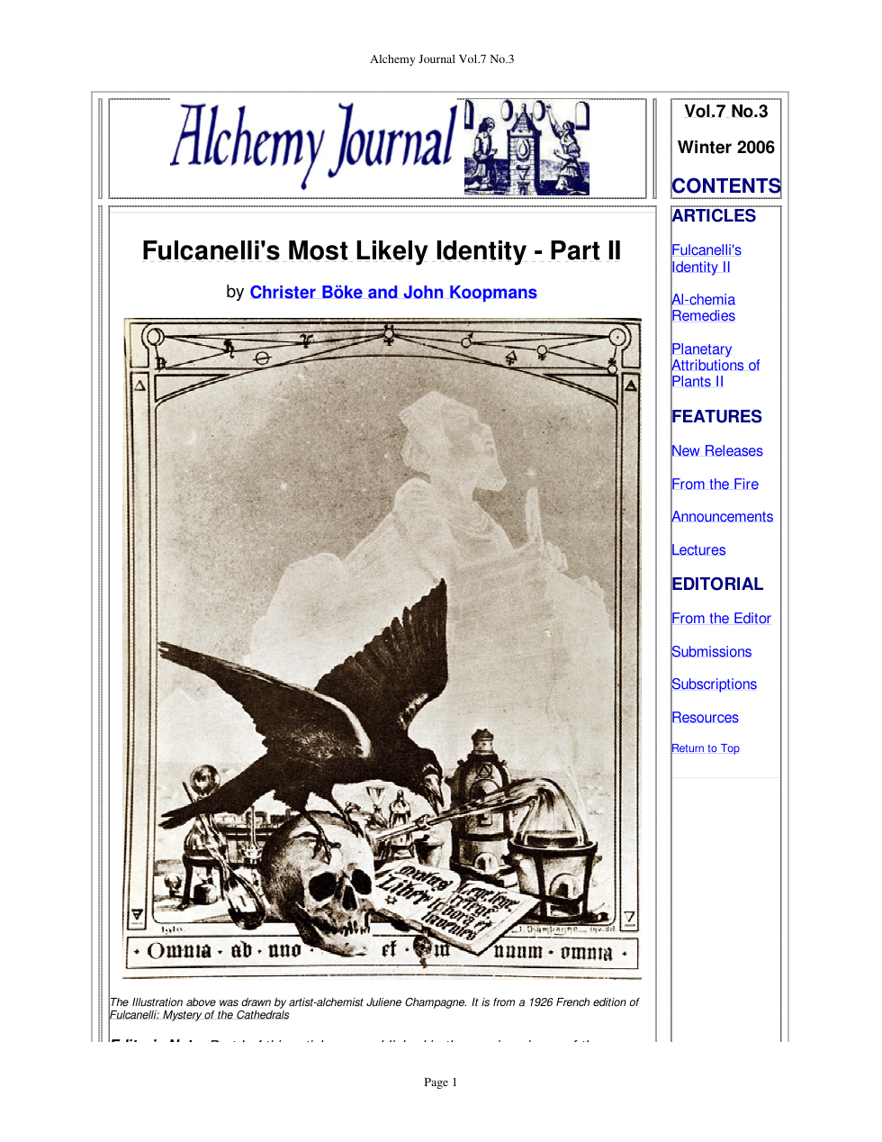 Alchemy Journal Vol.7 No.3 cover