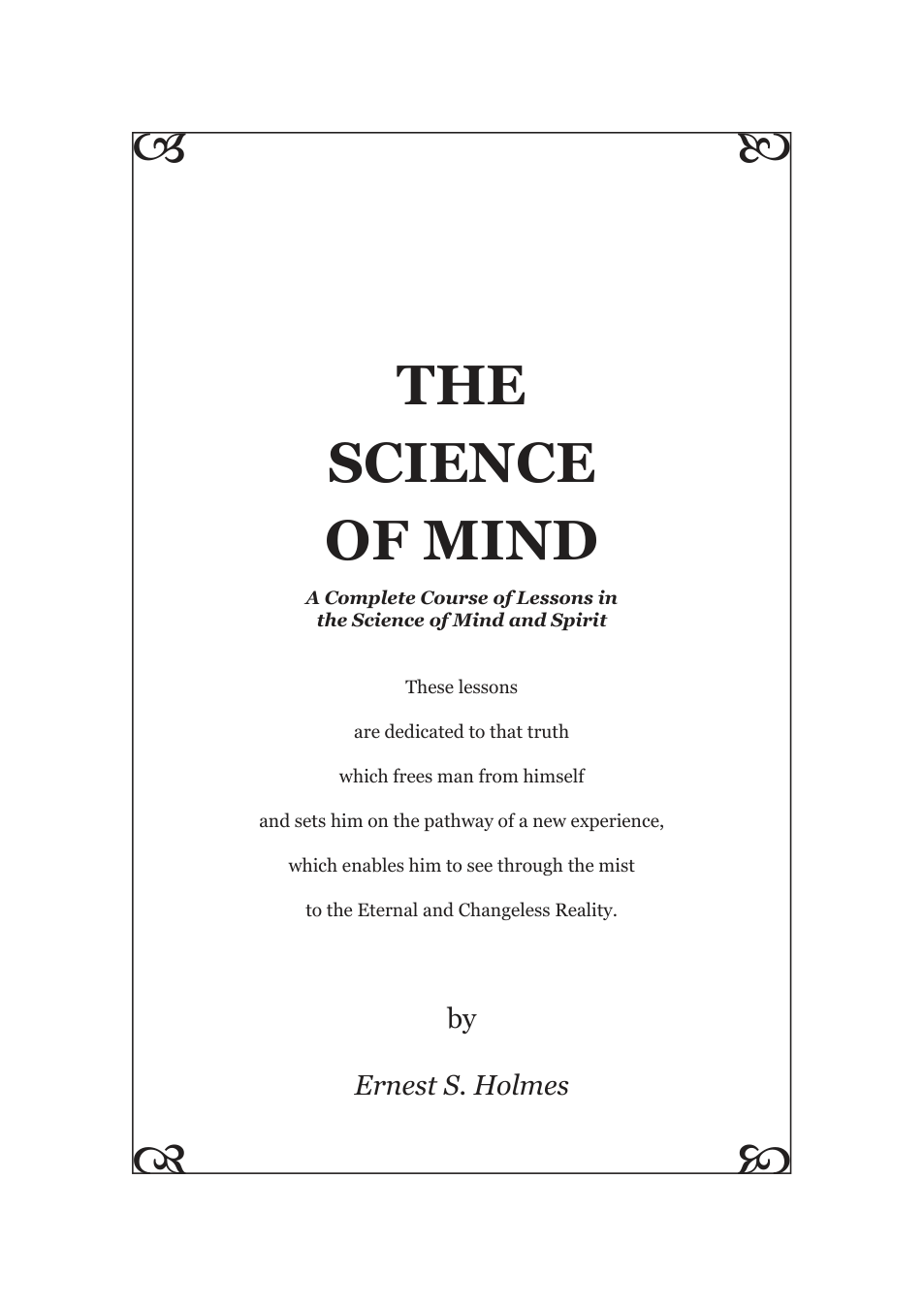 Ernest Holmes - The Science of Mind cover