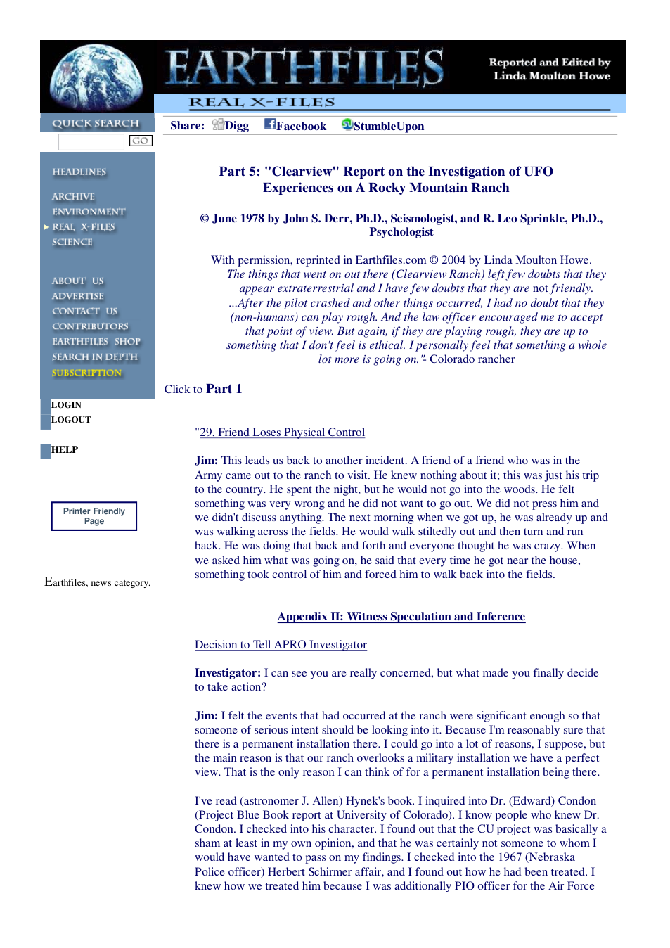 09 23 2004 Part 5 Clearview Report on the Investigation of UFO Experiences on A Rocky Mountain Ranch cover