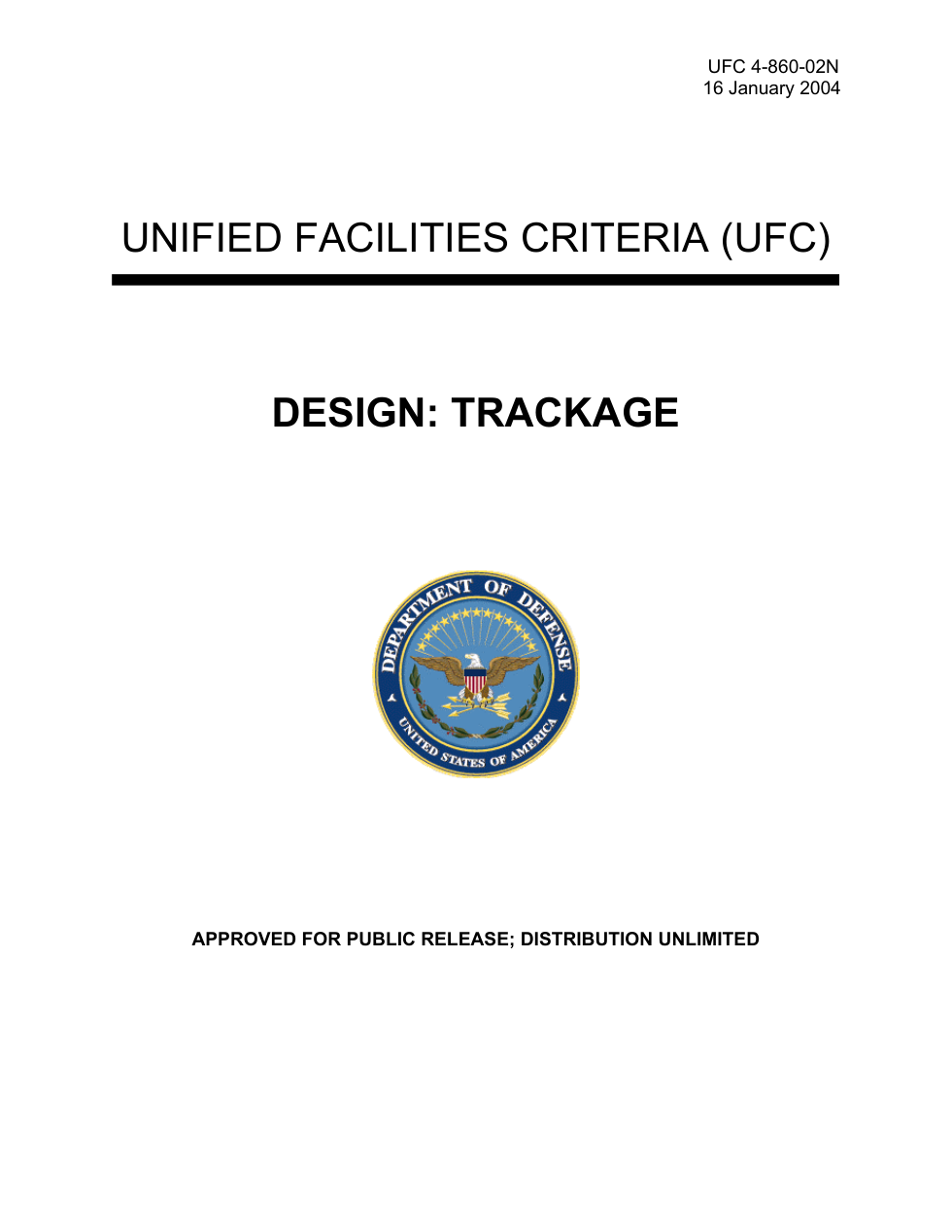 USDOD Railroad - Trackage 2004 84 pages cover