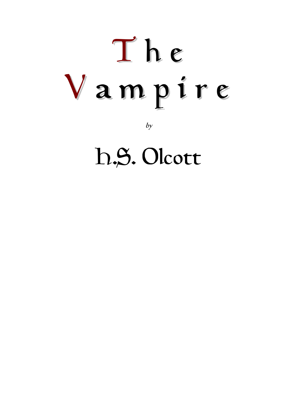 The Vampire - H S Olcott cover