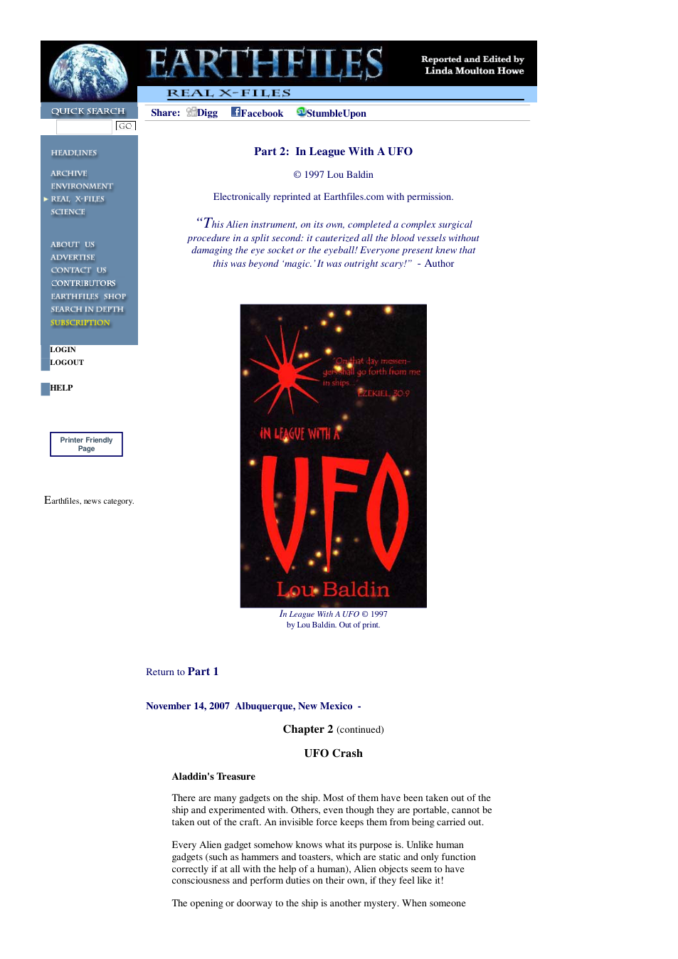 11 14 2007 Part 2 In League With A UFO cover