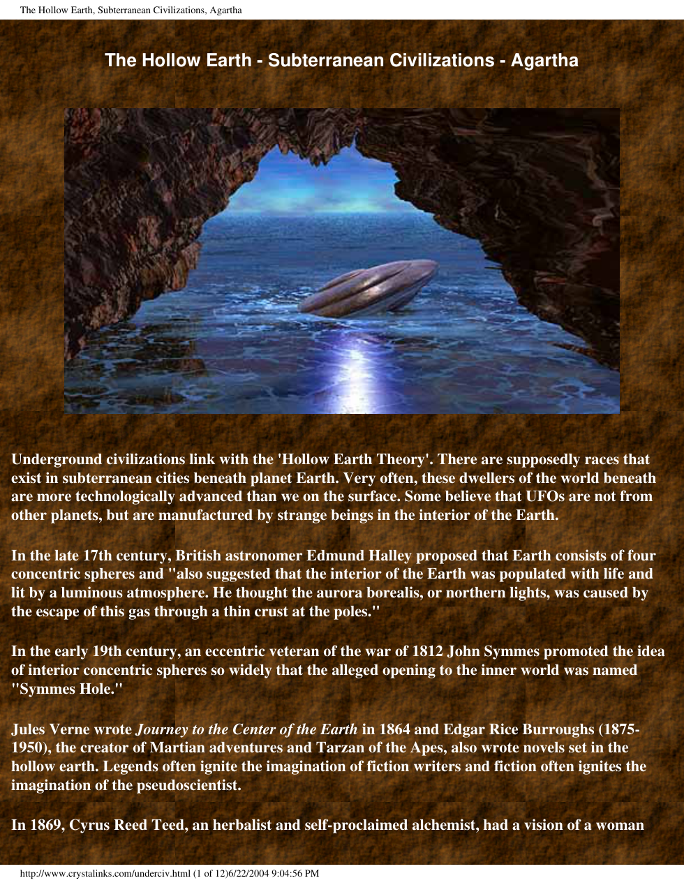 Hollow Earth, Subterranean Civilizations, Agartha cover
