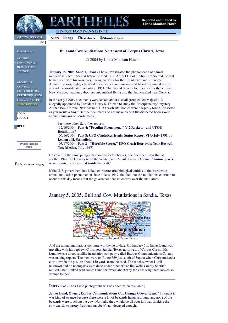 01 15 2005 Bull and Cow Mutilations Northwest of Corpus Christi, Texas cover