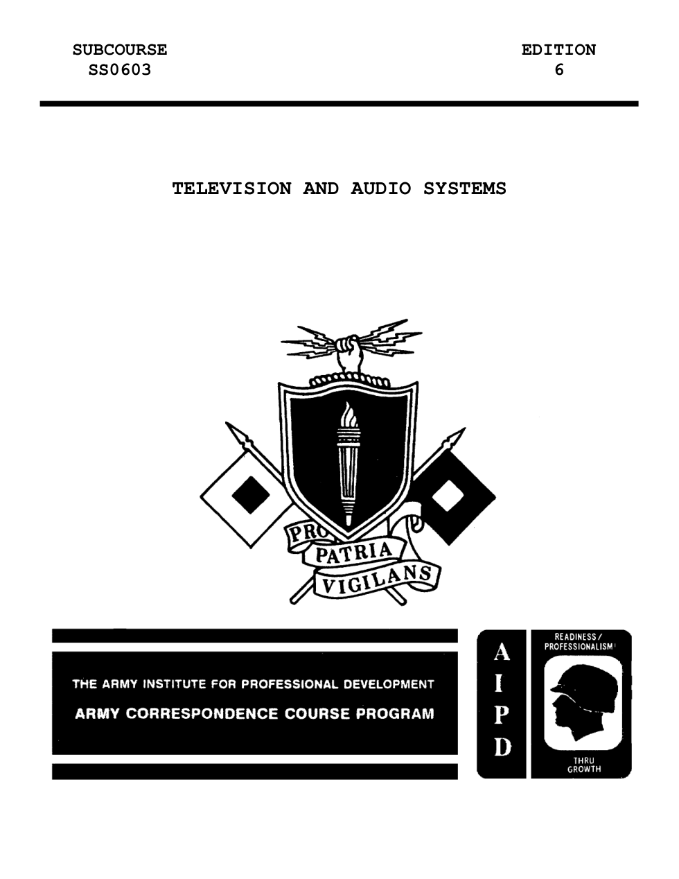 ARMY TV and Audio Systems 1986 64 pages cover