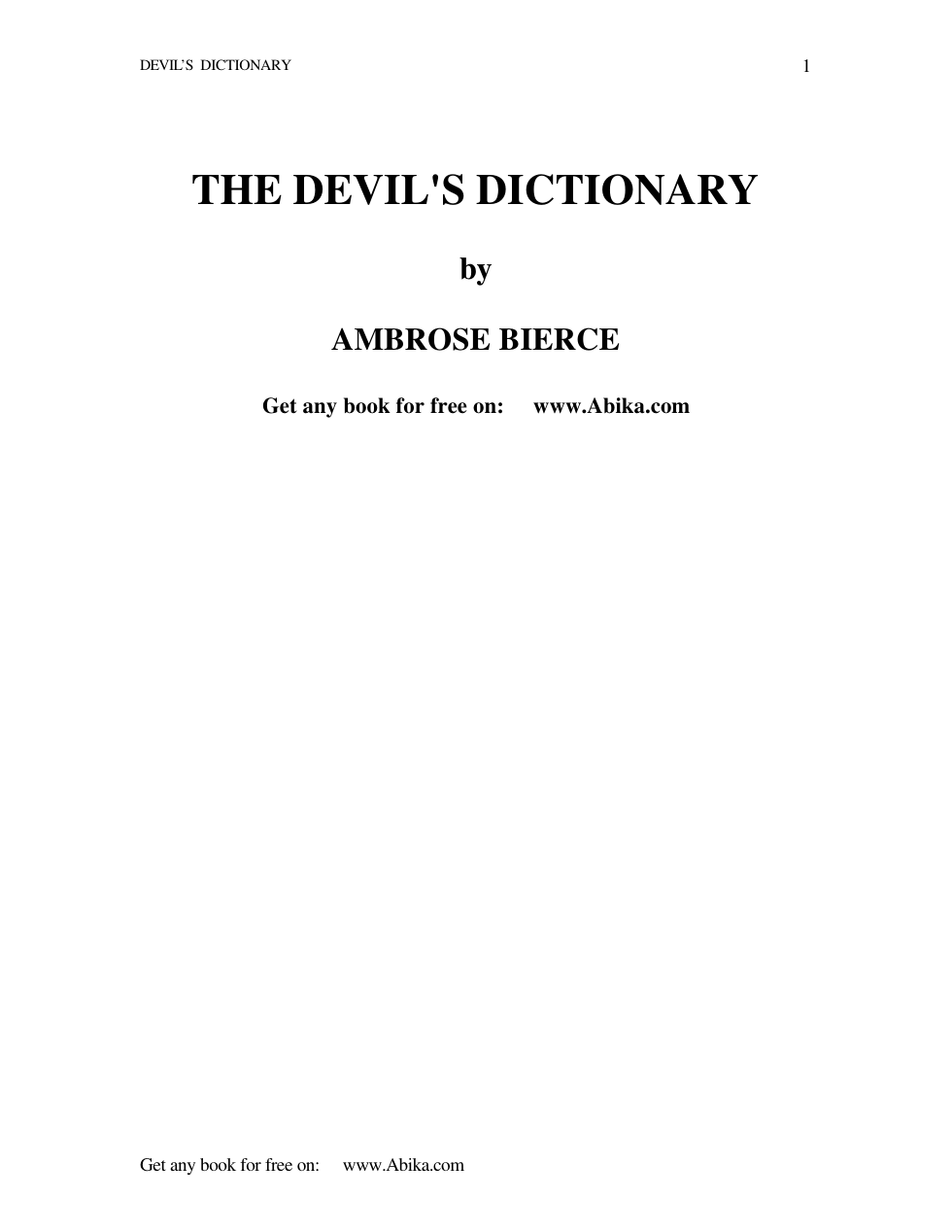 Devils Dictionary cover