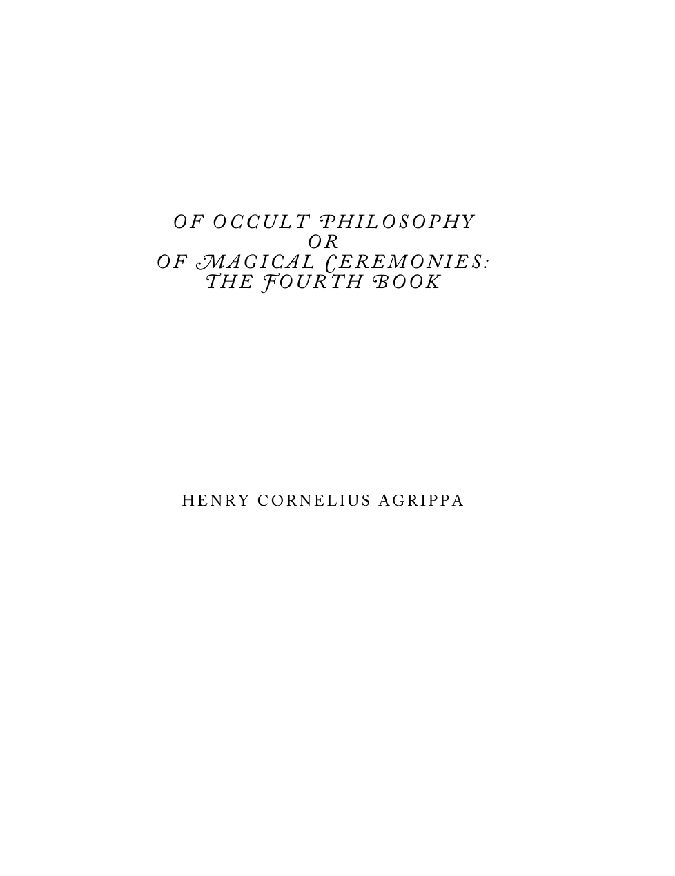 Agrippa - Occult Philosophy 4 cover