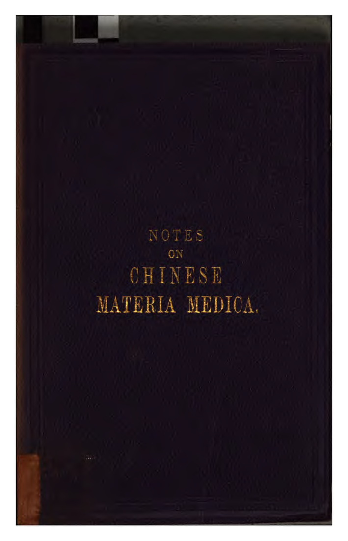 Notes on Chinese materia medica - D Hanbury (1862) cover