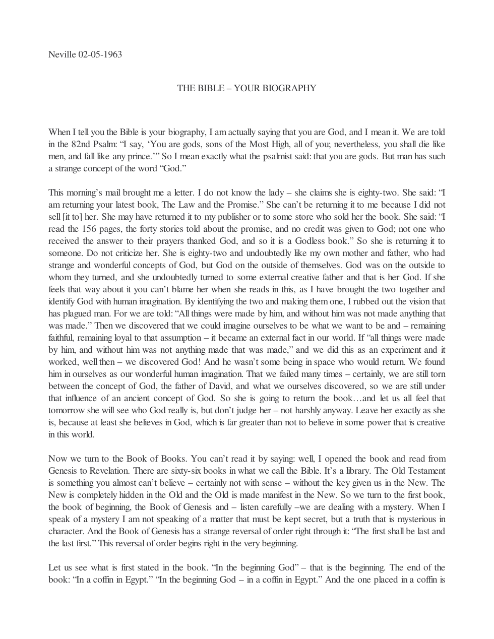 1963.02.05, The Bible Your Biography cover