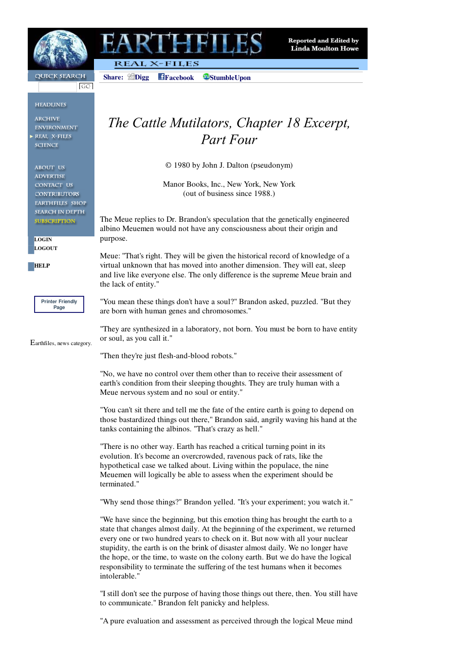 05 25 2003 The Cattle Mutilators, Chapter 18 Excerpt, Part Four cover