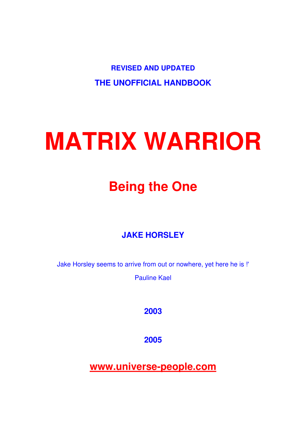 Matrix Warrior cover