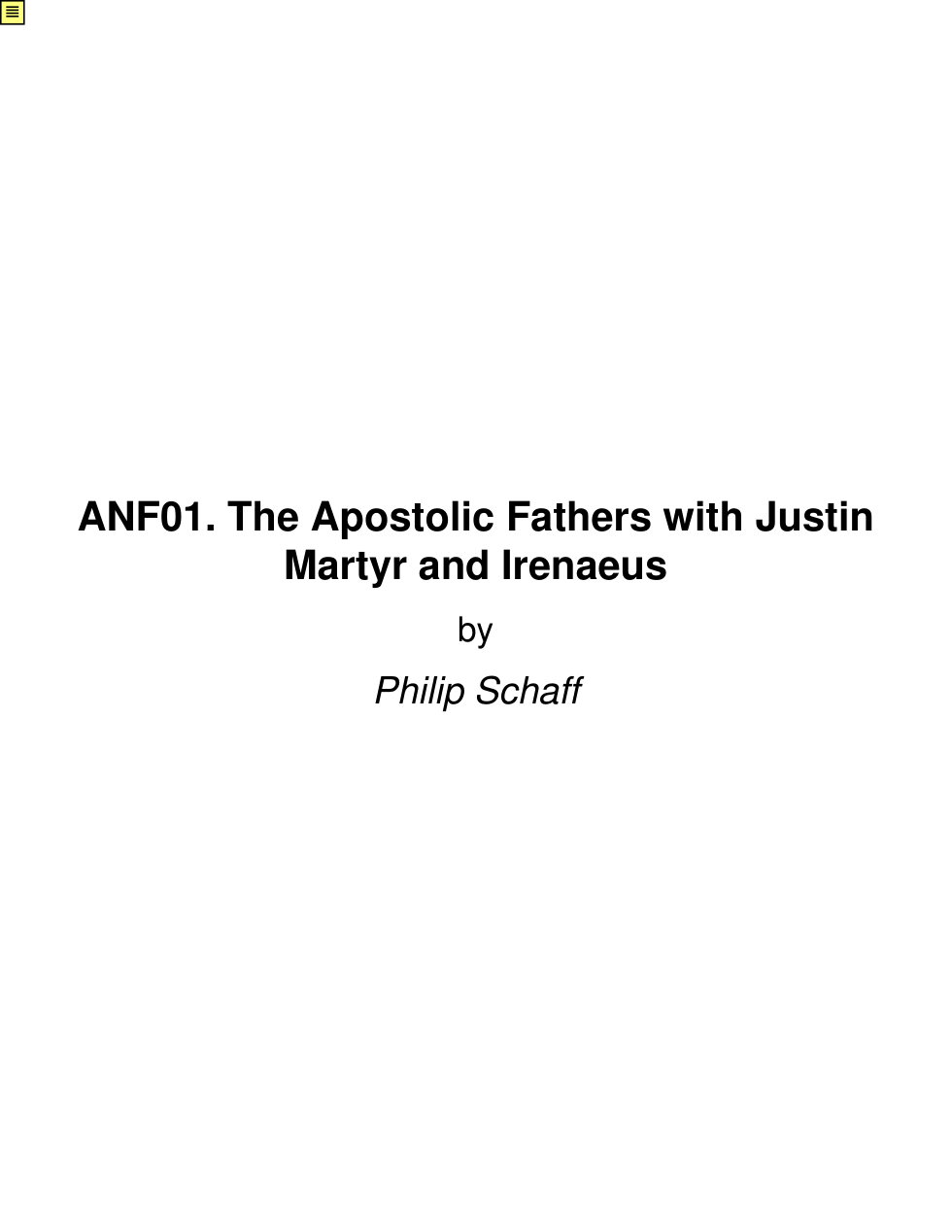 The Apostolic Fathers with Justin Martyr and Irenaeus cover