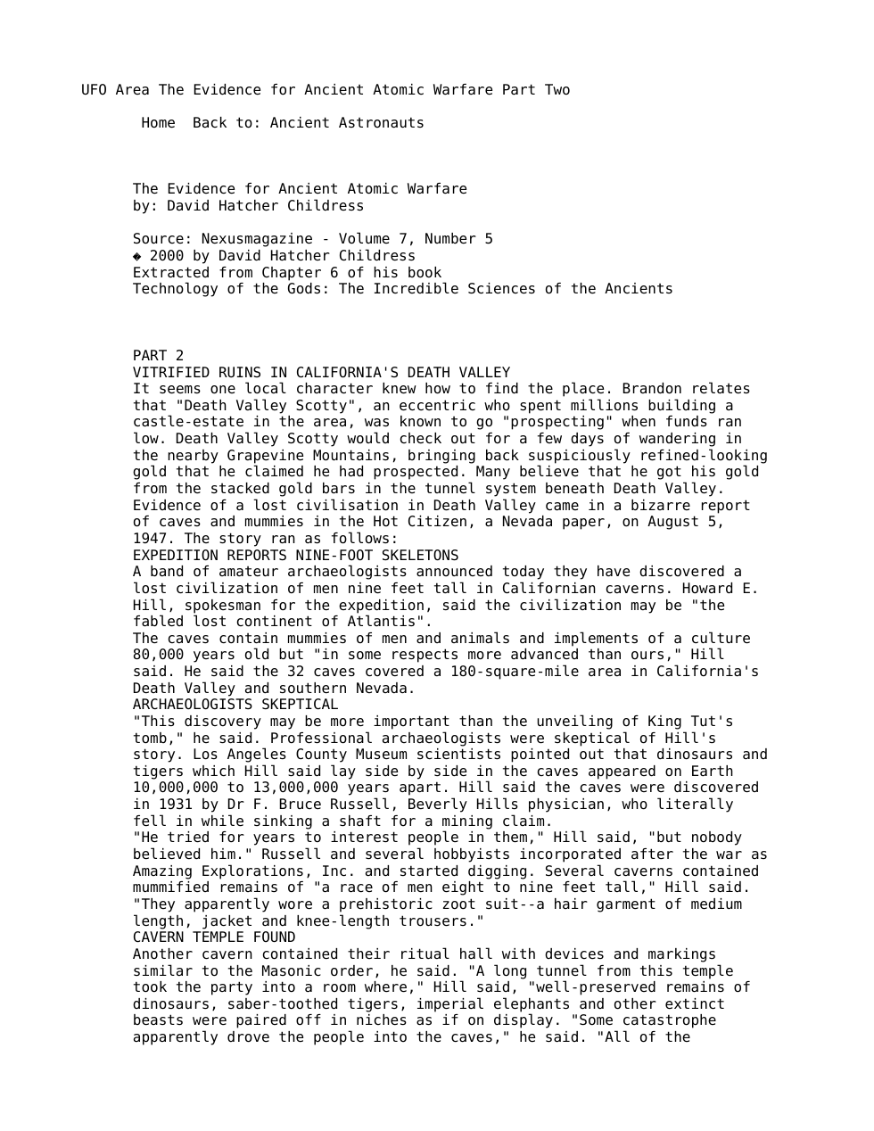 Evidence For Ancient Atomic Warfare cover