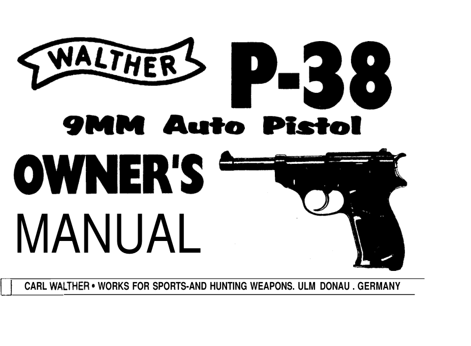WWII - Walther P-38 Owners Manual 24 pages cover
