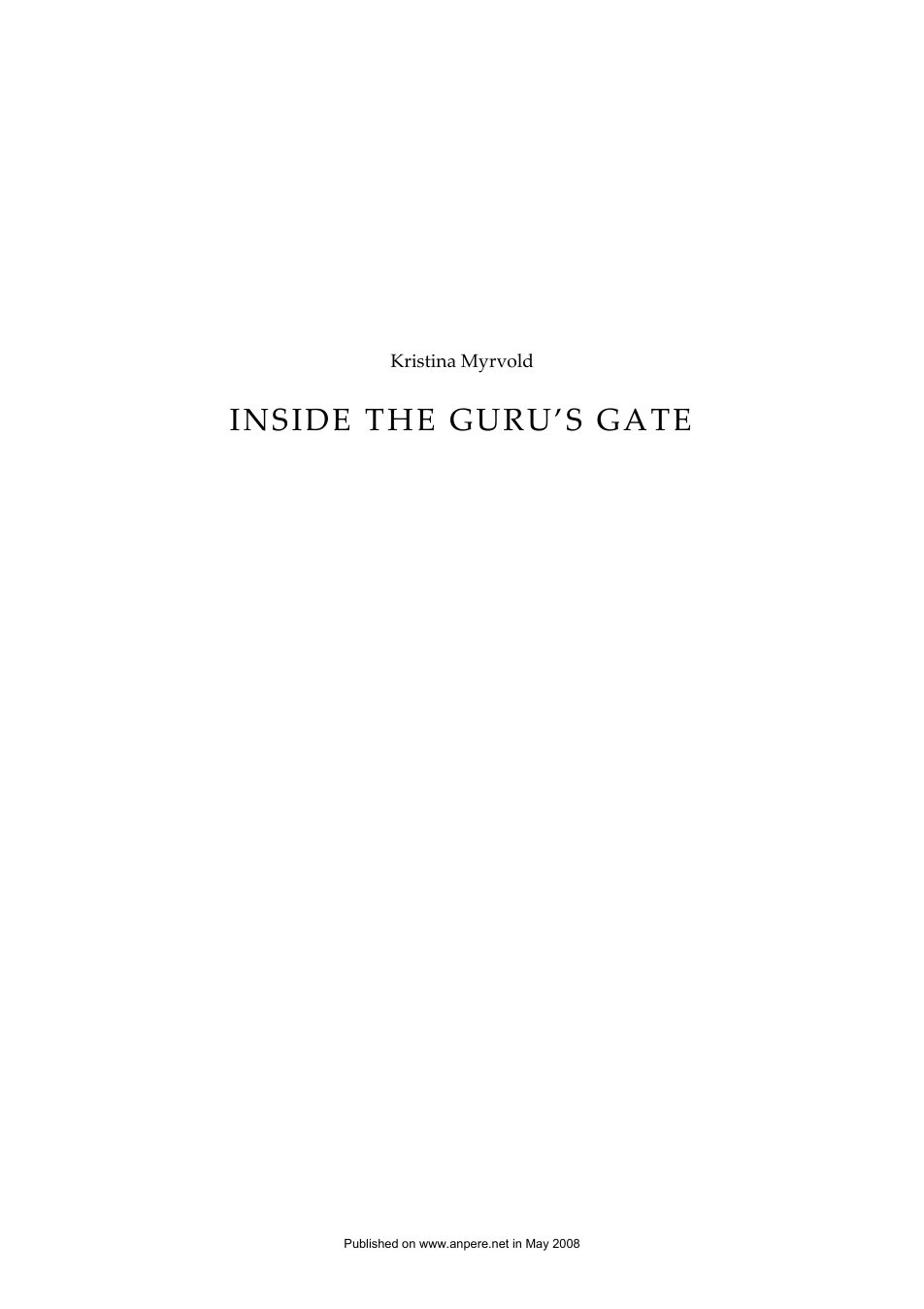 Inside the Guru's Gate cover