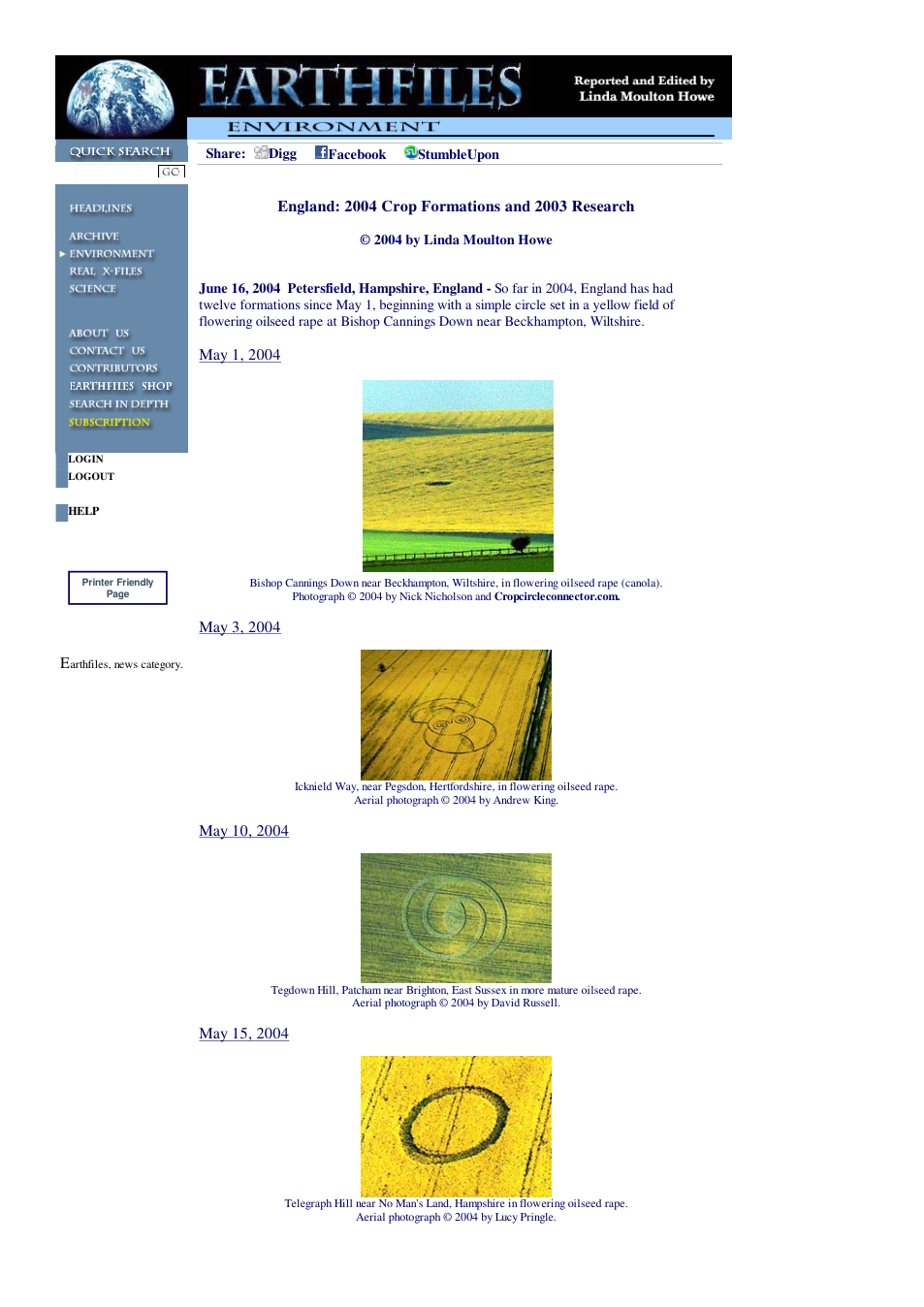 06 16 2004 England 2004 Crop Formations and 2003 Research cover