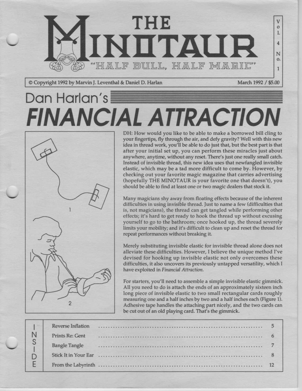 Dan Harlan & Mark Leventhal - The Minotaur March 1992 cover