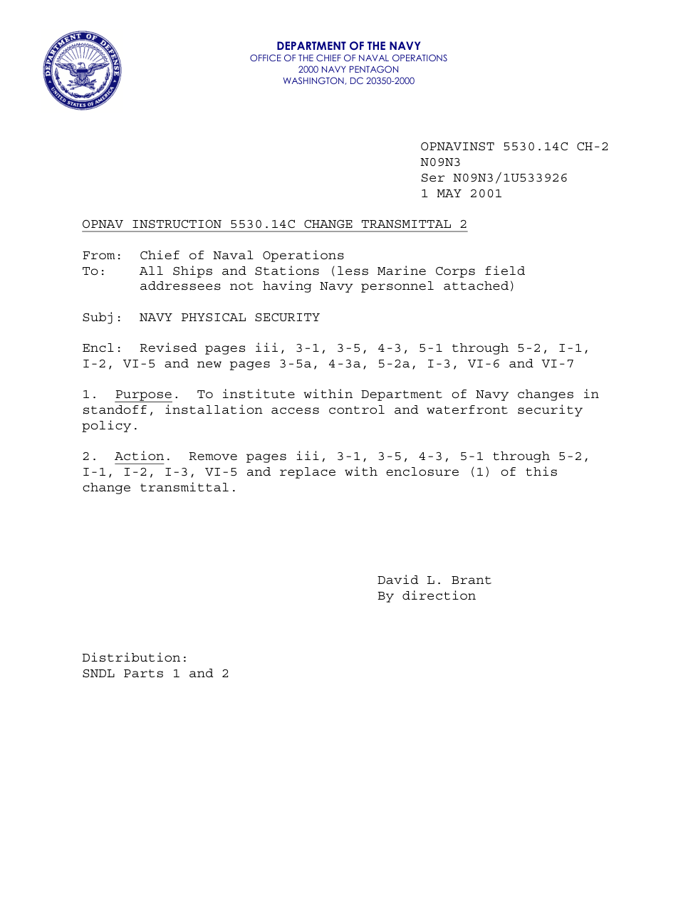 NAVY Physical Security 2001 119 pages cover