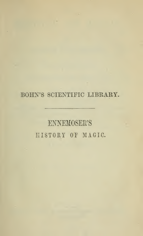 The History Of Magic(1851) cover